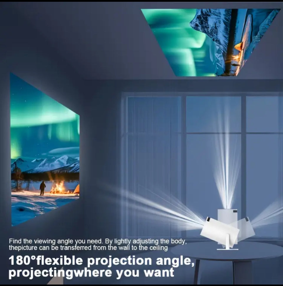 Magcubic HY300Pro mini projector in white with compact design, showing HD display quality, dual Wi-Fi connectivity, and screen mirroring support.